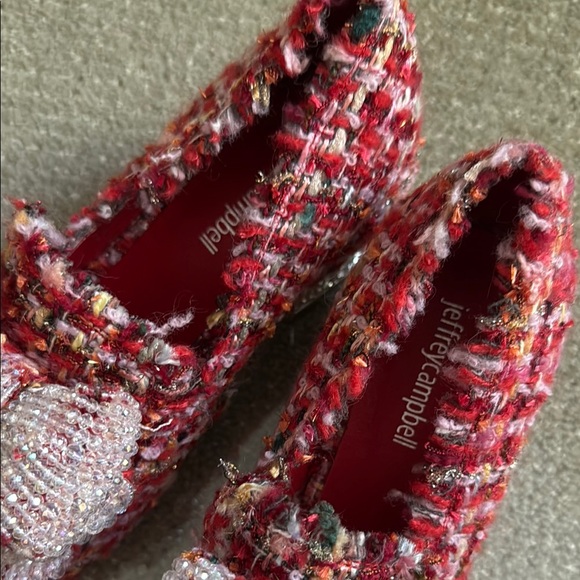 Jeffrey Campbell Red and White Polka Dot Flats with Plush Bows - Picture 5 of 6